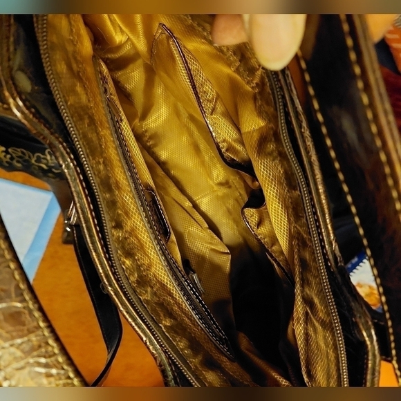 Vintage* MC Marc Chantal Croc Embossed Handbag Satchel - Picture 6 of 11